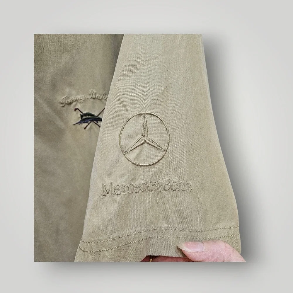 Tommy‎ Bahama Birdie Mens Pullover Golf Mercedes Benz Collaboration Beige Size L - Picture 3 of 12